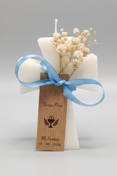 Vela Cruz Personalizada | Detalle para Bautizo, Comunión y Eventos