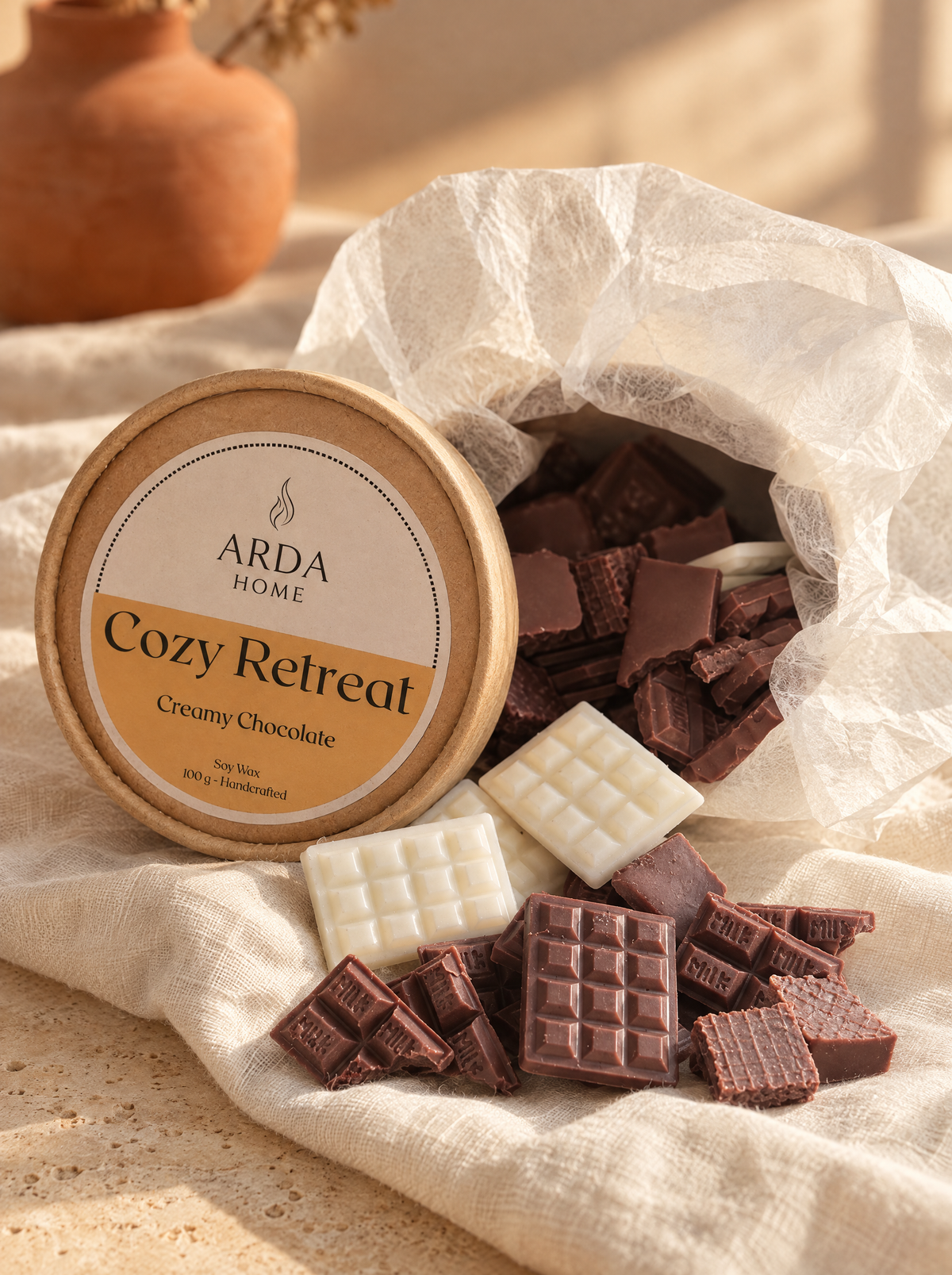 Cozy Retreat de Arda Home en un ambiente cálido. Imagen creada con IA a partir del producto real.