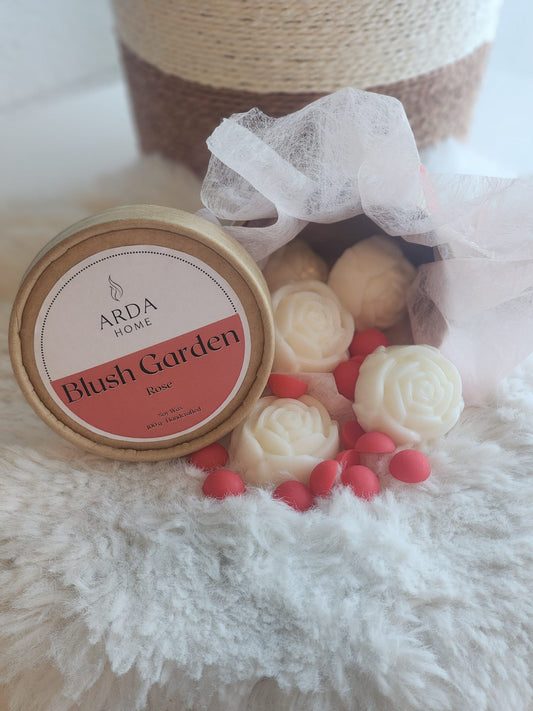 Wax melts en figuras Blush Garden con aroma Rose de ARDA HOME.