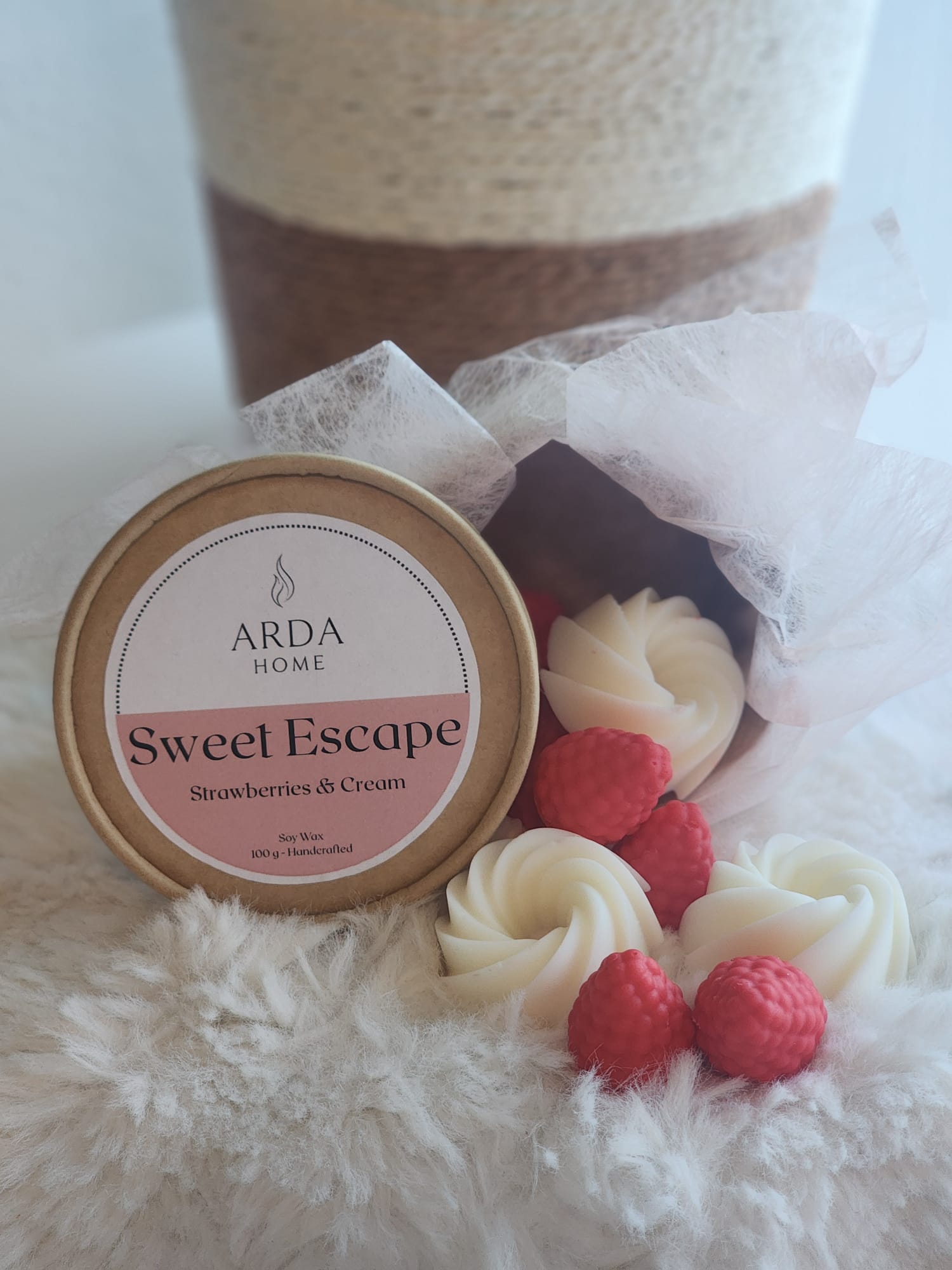 Wax melts en figuras Sweet Escape con aroma Strawberries & Cream de ARDA HOME.